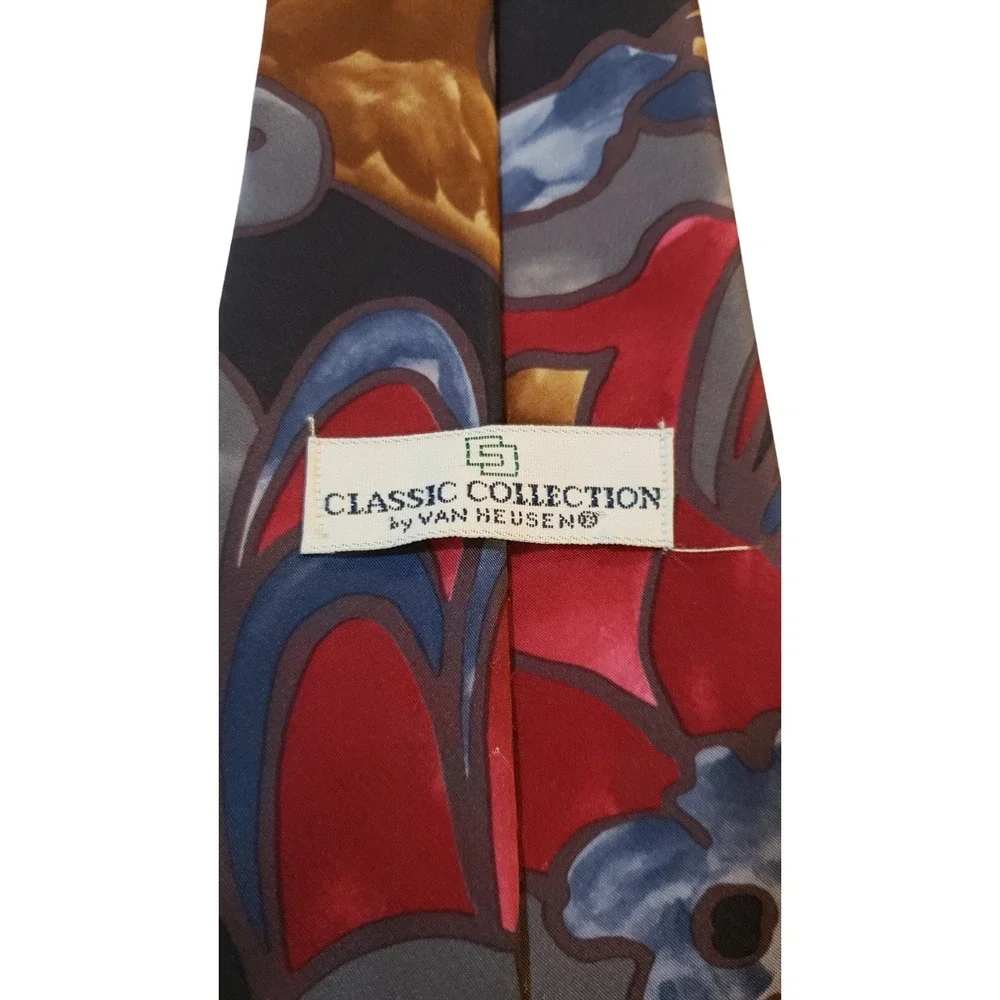 Classic Collection by Van Heusen Polyester Microfiber Multi Color Floral Necktie